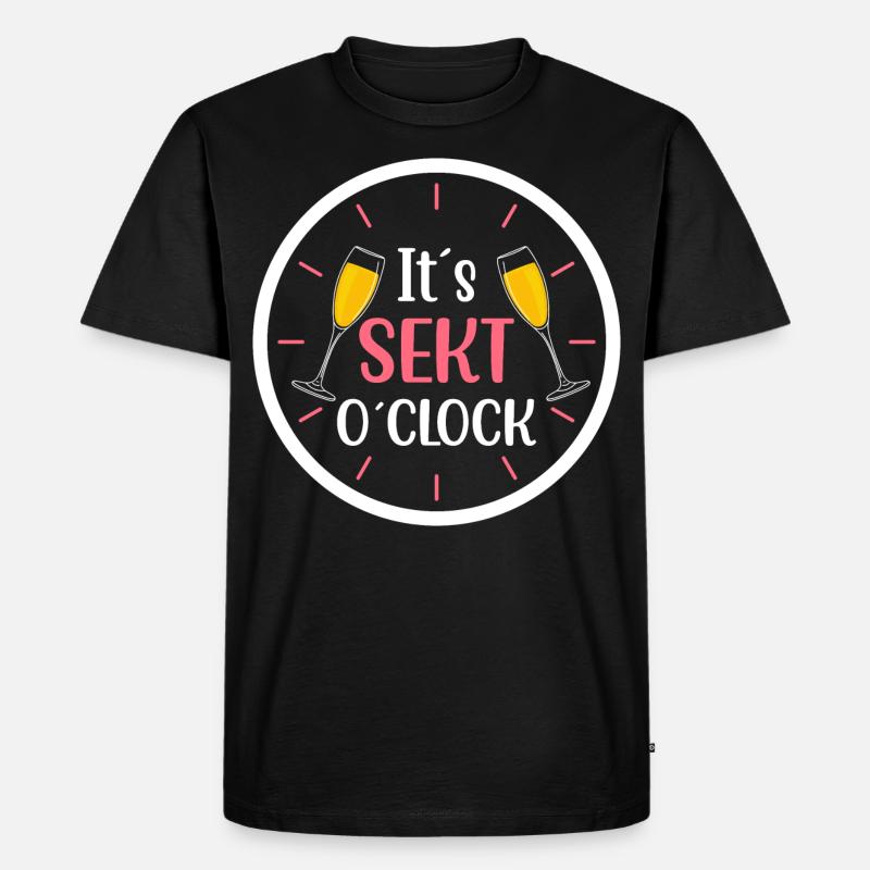 It s Sekt o clock - Männer Premium Bio T-Shirt - Schwarz