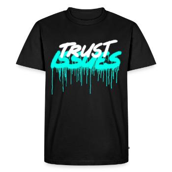 Problèmes de confiance Problème de confiance Problème de citation Spray - T-shirt Premium bio Homme - noir - Devant - Nico (187cm)