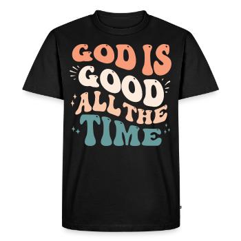 Dieu est Bon Église Foi Christianisme Saint - T-shirt Premium bio Homme - noir - Devant - Nico (187cm)