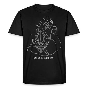 Ask My Crystals - Männer Premium Bio T-Shirt - Schwarz - Vorne - Nico (187cm)