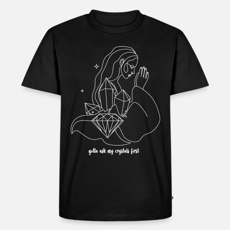 Ask My Crystals - Männer Premium Bio T-Shirt - Schwarz