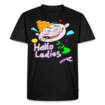 Bonjour mesdames bonjour les filles salut Hey Weiberheld célibataire - T-shirt Premium bio Homme - noir - Devant - Nico (187cm)