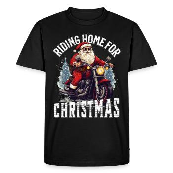 Père Noël Lunettes de soleil moto Noël - T-shirt Premium bio Homme - noir - Devant - Nico (187cm)