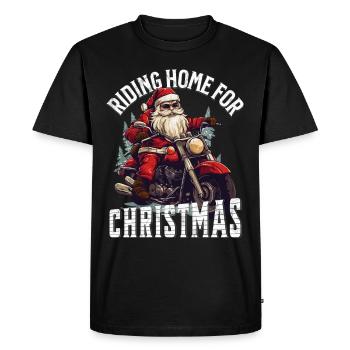Père Noël Lunettes de soleil moto Noël - T-shirt Premium bio Homme - noir - Devant - Nico (187cm)