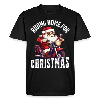 Weihnachtsmann Motorrad Sonnenbrille Weihnachten - Männer Premium Bio T-Shirt - Schwarz - Vorne - Nico (187cm)