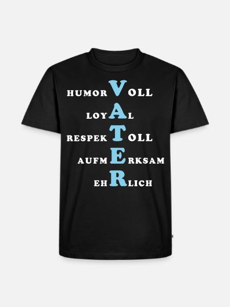 Vater Eigenschaften - Männer Premium Bio T-Shirt - Schwarz