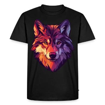 Floral loup Vintage fleurs loup visage pour loups - T-shirt Premium bio Homme - noir - Devant - Nico (187cm)