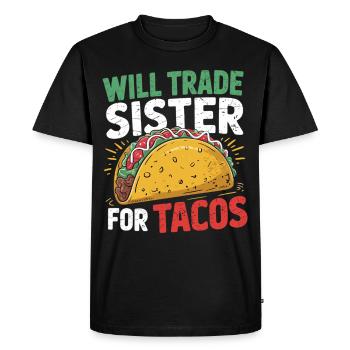 Remplacez votre sœur par des tacos - T-shirt Premium bio Homme - noir - Devant - Nico (187cm)