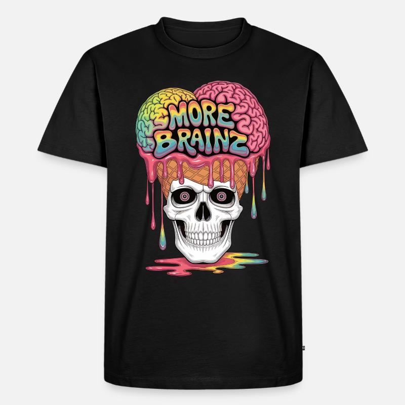 Zombie Eiscreme Wahnsinn - Männer Premium Bio T-Shirt - Schwarz