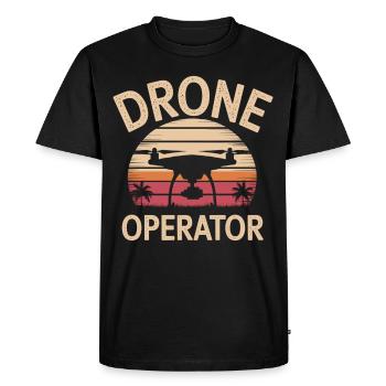 Drone Pilot Retro Look - Men's Premium Organic T-Shirt - black - Front - Nico (187cm)