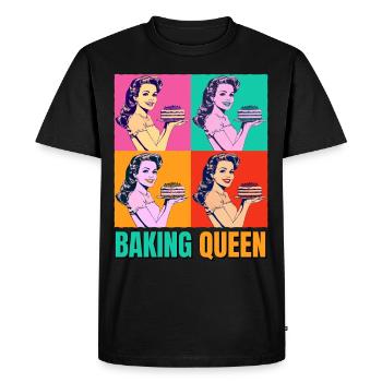 Baking Cake Baking Queen Baking Fairy Baker Pop Art - Men's Premium Organic T-Shirt - black - Front - Nico (187cm)