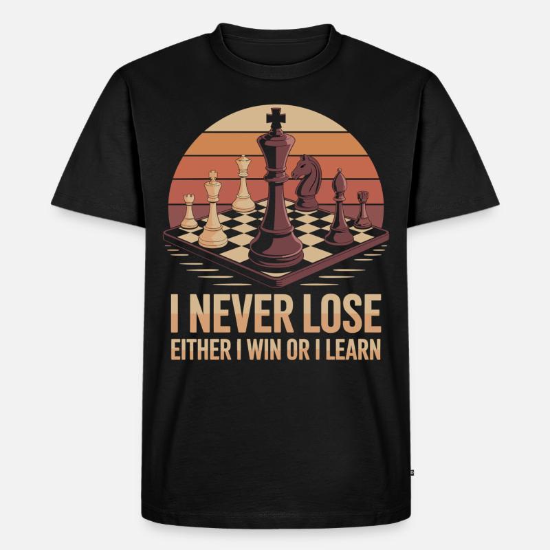 Schach: Entweder Sieg oder Lektion - Männer Premium Bio T-Shirt - Schwarz