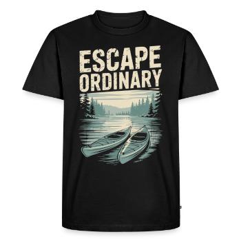 Get Out of Everyday Life – Kayak Travel Shirt - Men's Premium Organic T-Shirt - black - Front - Nico (187cm)