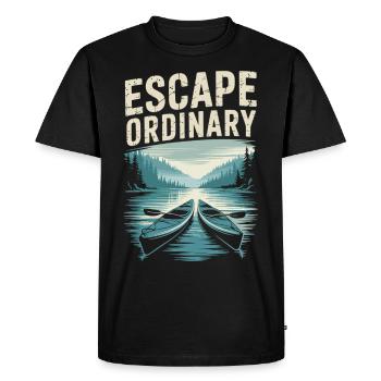 Escape Ordinary Nature Adventure Shirt - Men's Premium Organic T-Shirt - black - Front - Nico (187cm)