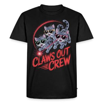 Claws Out – pure cat power - Men's Premium Organic T-Shirt - black - Front - Nico (187cm)