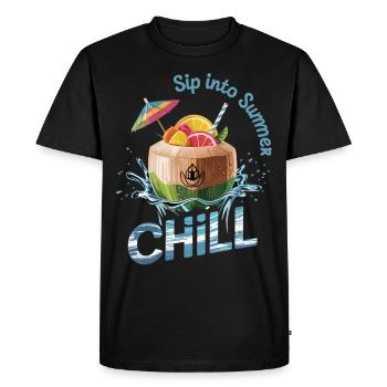 Chemise de vacances avec boisson à la noix de - T-shirt Premium bio Homme - noir - Devant - Nico (187cm)