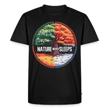 Chemise Nature Four Seasons - T-shirt Premium bio Homme - noir - Devant - Nico (187cm)