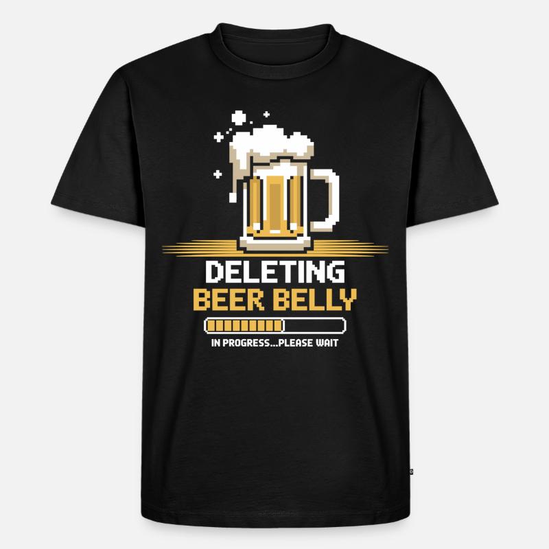 Fortschritt: Bierbauch löschen - Männer Premium Bio T-Shirt - Schwarz