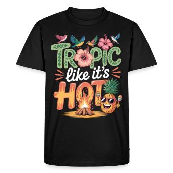Tropic like it's hot - Men's Premium Organic T-Shirt - black - Front - Nico (187cm)