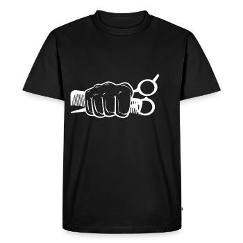 Cadeau hipster poing de coiffeur - T-shirt Premium bio Homme - noir - Devant - Nico (187cm)