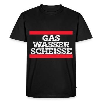 Gaz Eau Merde Craftsman Fun Chemise - T-shirt Premium bio Homme - noir - Devant - Nico (187cm)