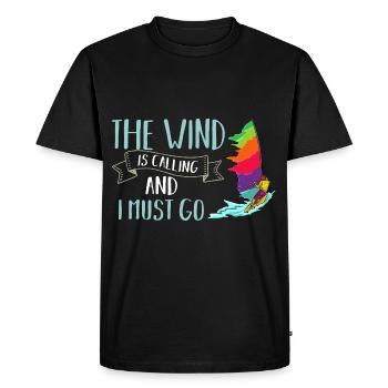 Planche à voile Voile Paddle Windsurfer Eau - T-shirt Premium bio Homme - noir - Devant - Nico (187cm)