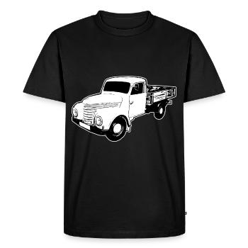 Framo flatbed transporter truck DDR IFA Oldtimer - Men's Premium Organic T-Shirt - black - Front - Nico (187cm)