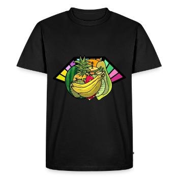 Végétarien Fruits Fruits Vitamines Rafraîchissement Cuisinier - T-shirt Premium bio Homme - noir - Devant - Nico (187cm)