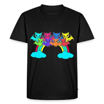 Arc-en-ciel LGBT Bates Halloween Gay Pride - T-shirt Premium bio Homme - noir - Devant - Nico (187cm)