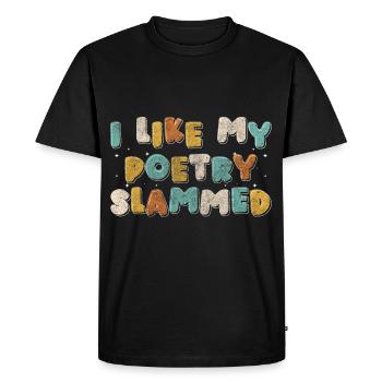 Poésie Slam Textes Poésie - T-shirt Premium bio Homme - noir - Devant - Nico (187cm)