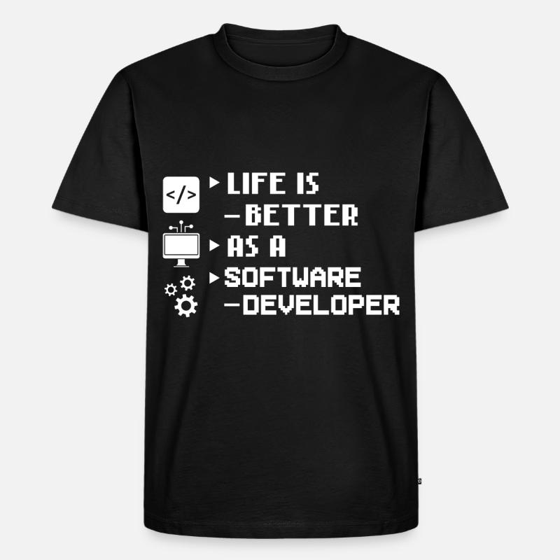 Software Entwicklung Softwareentwickler Entwickler - Männer Premium Bio T-Shirt - Schwarz