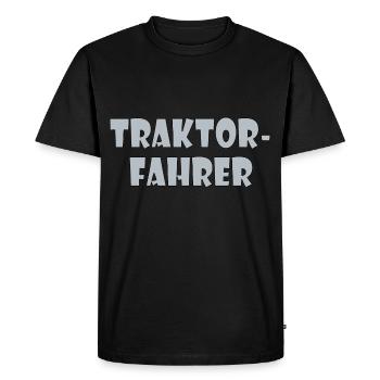 Tractor Driver - Men's Premium Organic T-Shirt - black - Front - Nico (187cm)