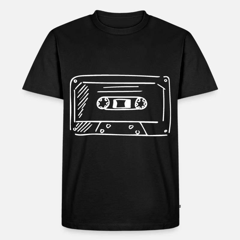 Cassette Retro Drawing - Men's Premium Organic T-Shirt - black