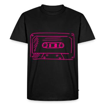 Cassette Retro - Men's Premium Organic T-Shirt - black - Front - Nico (187cm)