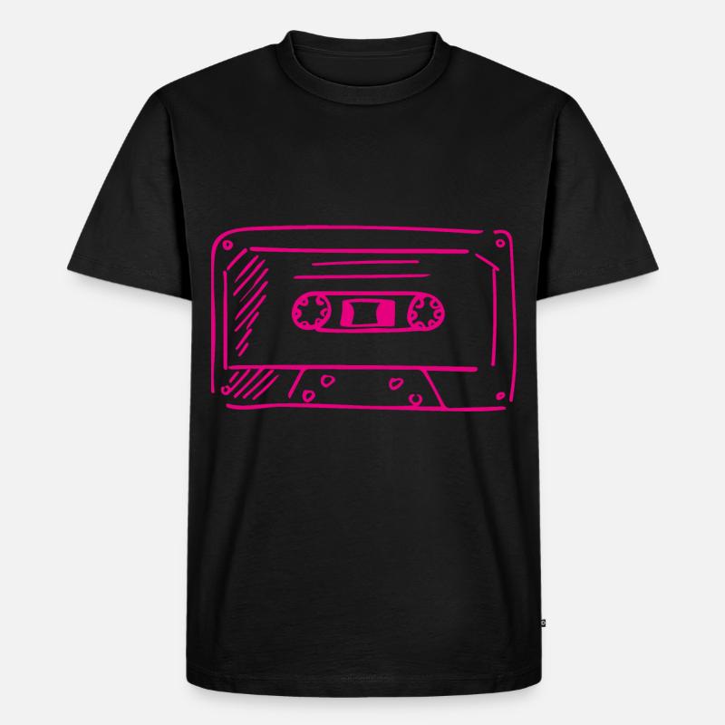 Kassette Retro - Männer Premium Bio T-Shirt - Schwarz