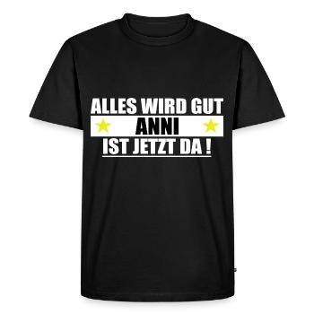 Anni Last Name First Name Birthday - Men's Premium Organic T-Shirt - black - Front - Nico (187cm)