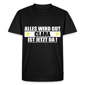Clara Nom Prénom Anniversaire - T-shirt Premium bio Homme - noir - Devant - Nico (187cm)