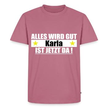 Karla Name Vorname Geburtstag - Männer Premium Bio T-Shirt - Mauve - Vorne - Nico (187cm)