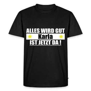 Karla Nom Prénom Anniversaire - T-shirt Premium bio Homme - noir - Devant - Nico (187cm)