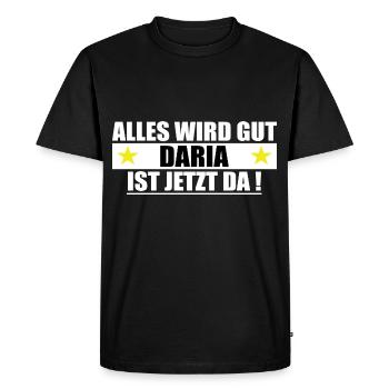 Daria, last name, first name, birthday - Men's Premium Organic T-Shirt - black - Front - Nico (187cm)