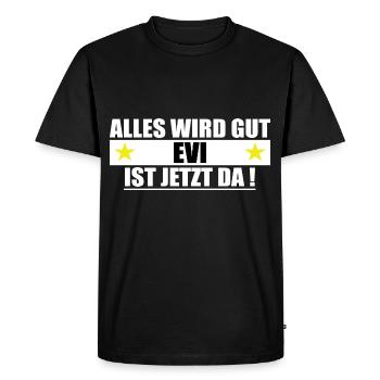 Evi Last Name First Name Birthday - Men's Premium Organic T-Shirt - black - Front - Nico (187cm)