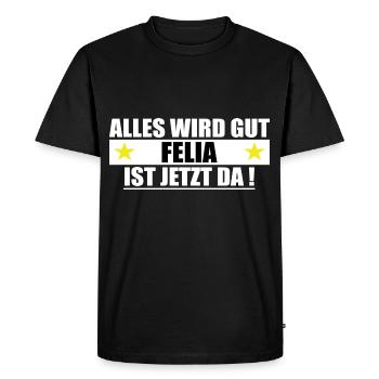 Felia Last Name First Name Birthday - Men's Premium Organic T-Shirt - black - Front - Nico (187cm)