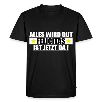 Felicitas Last Name First Name Birthday - Men's Premium Organic T-Shirt - black - Front - Nico (187cm)