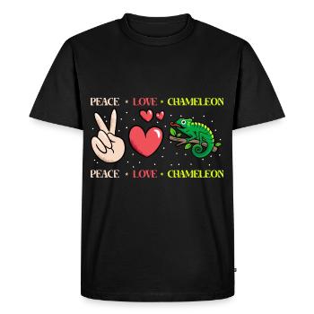 Caméléon - T-shirt Premium bio Homme - noir - Devant - Nico (187cm)