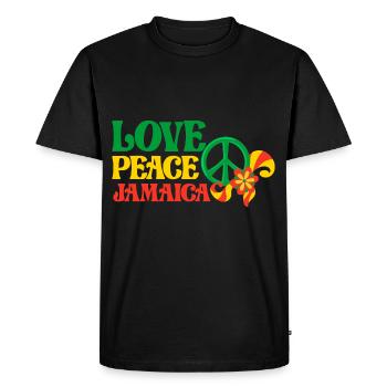 Amour Paix Jamaïque - T-shirt Premium bio Homme - noir - Devant - Nico (187cm)