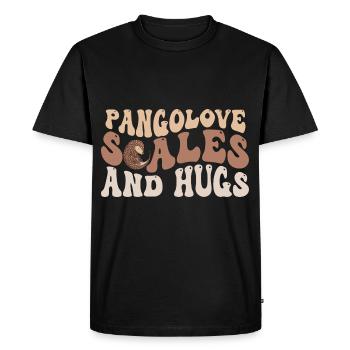 Pangolins et câlins Pangolins - T-shirt Premium bio Homme - noir - Devant - Nico (187cm)