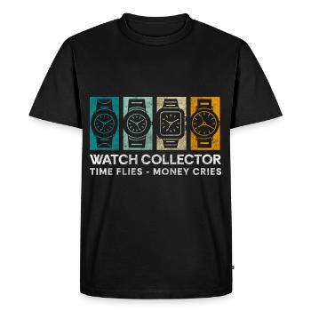 Wristwatch Lifestyle Valuable Investment - Men's Premium Organic T-Shirt - black - Front - Nico (187cm)