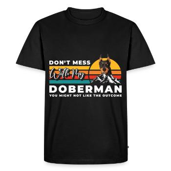 Doberman chien race chien ami - T-shirt Premium bio Homme - noir - Devant - Nico (187cm)