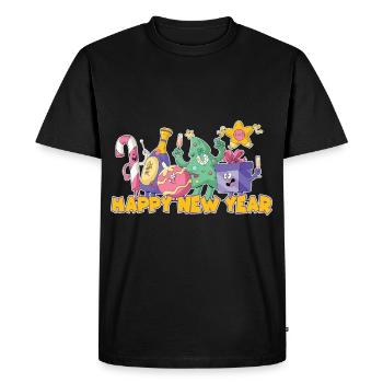 Joyeux Nouvel An 2023 Réveillon du Nouvel An Noël - T-shirt Premium bio Homme - noir - Devant - Nico (187cm)