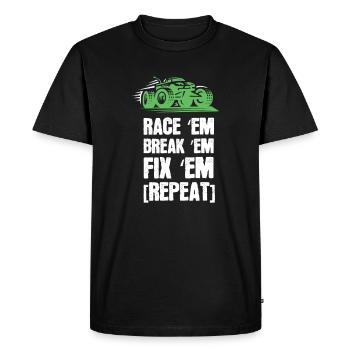 Race Em Break Em Fix Em Repeat RC Car Model Car - Men's Premium Organic T-Shirt - black - Front - Nico (187cm)